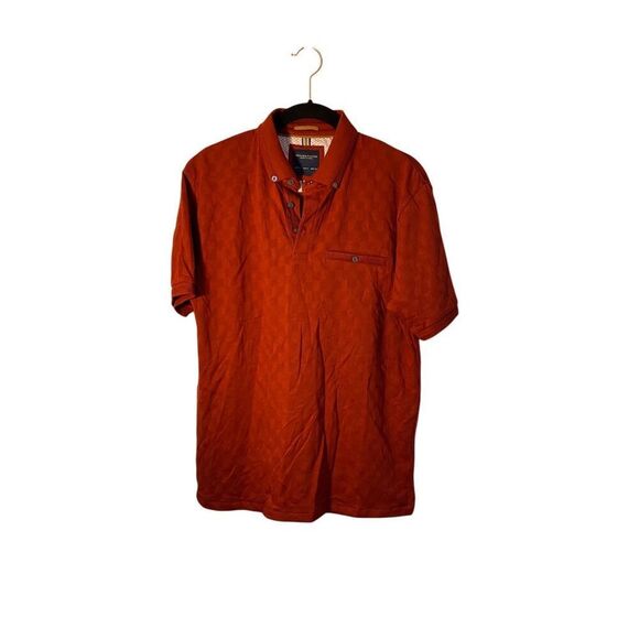 Denim & Flower Men’s Burnt Siena 100% Cotton Short Sleeve Textured Tee S/M - Picture 1 of 4